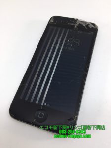 iPhone5　ガラス割れ 液晶内部不良 左半分タッチ不良